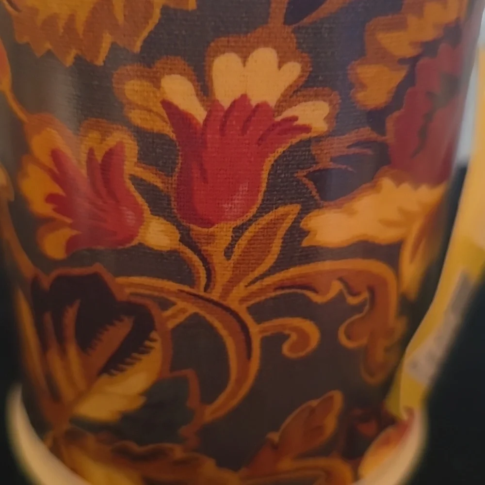 New Cypress Home Cream Brown Rust Autumn‎ Earthtones Floral Toothbrush Holder
